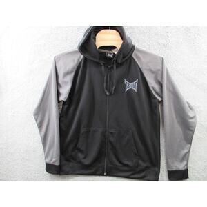 VINTAGE Tapout Full Zip Mens XXL 2XL Black Grey MMA Sweatshirt Hoodie Y2K Men